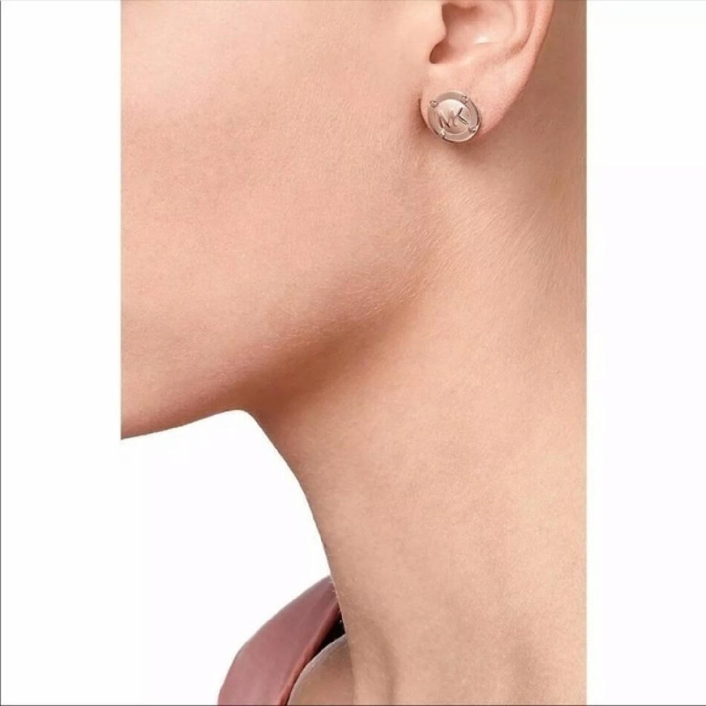 Michael Kors Rose Gold Logo Stud Earrings
