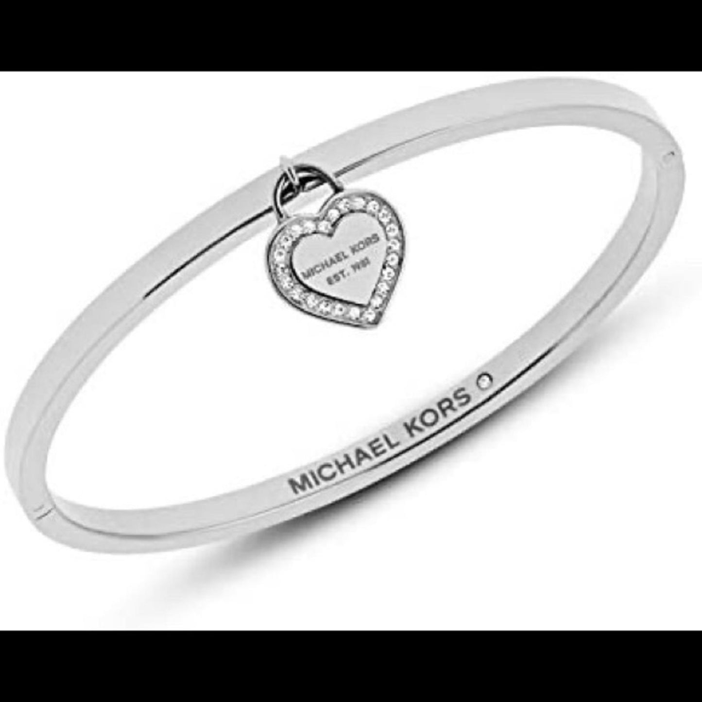 Michael Kors Silver Bangle Heart Bracelet