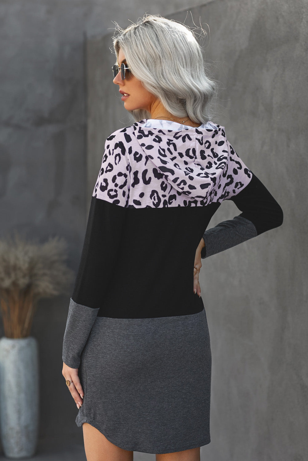 Colorblock Hoodie Dress