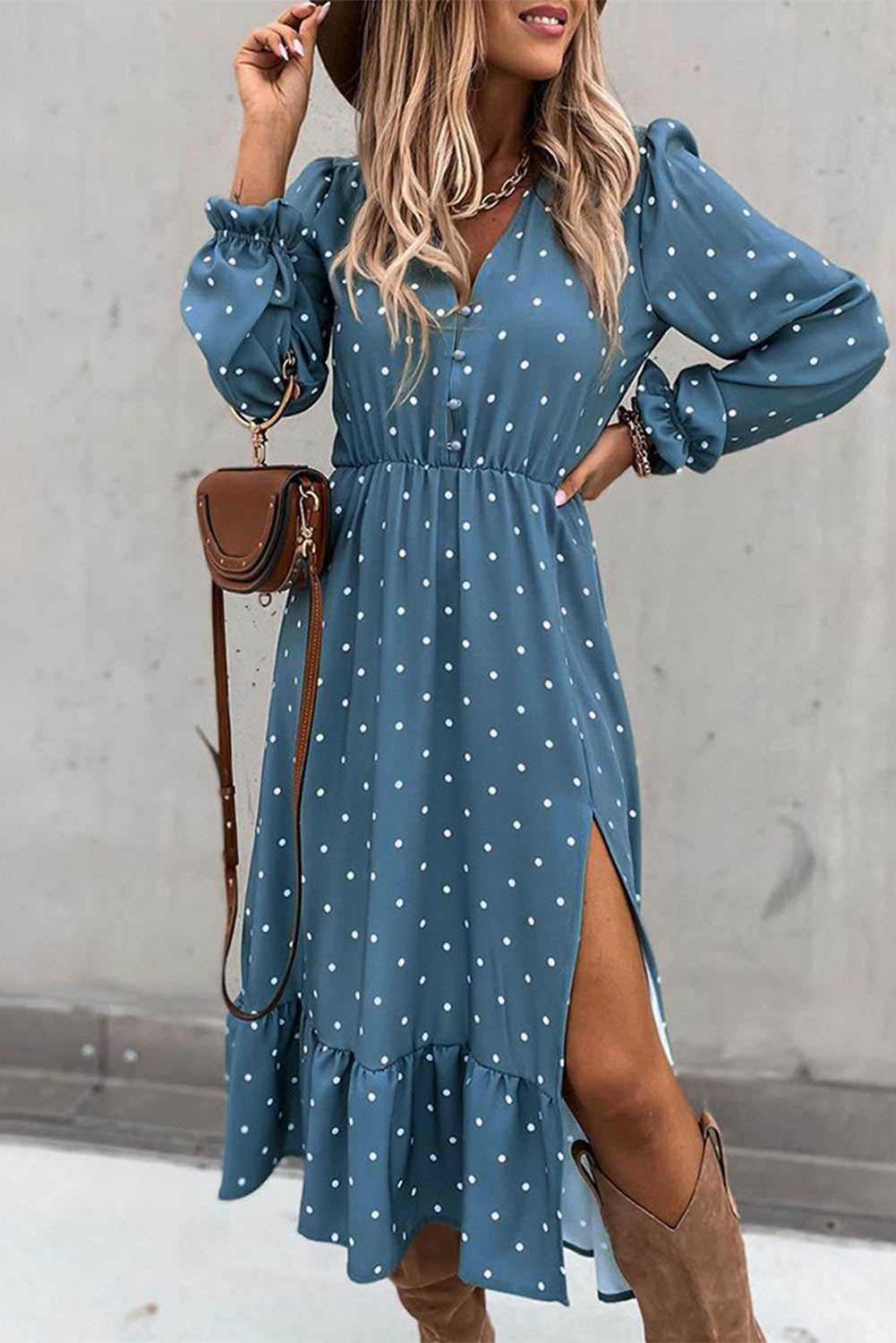 Kayla Polka Dot Midi Dress