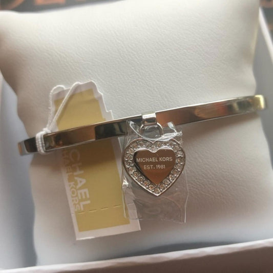 Michael Kors Silver Bangle Heart Bracelet