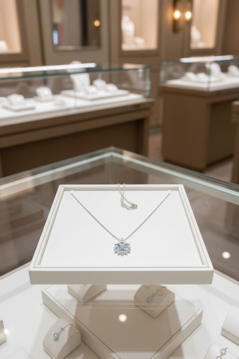 Elegant Snowflake Pendant Necklace in Silver