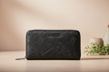 Betsey Johnson Black Western Embossed Zip Around Wristlet Wallet