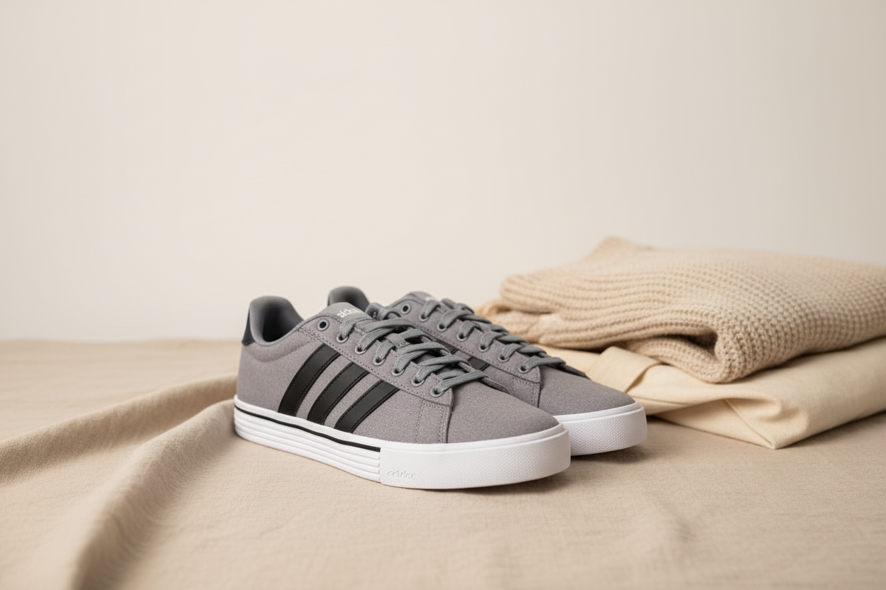 Adidas Daily 4.0 Gray Black Stripe Sneakers Men’s 8 Women’s 9