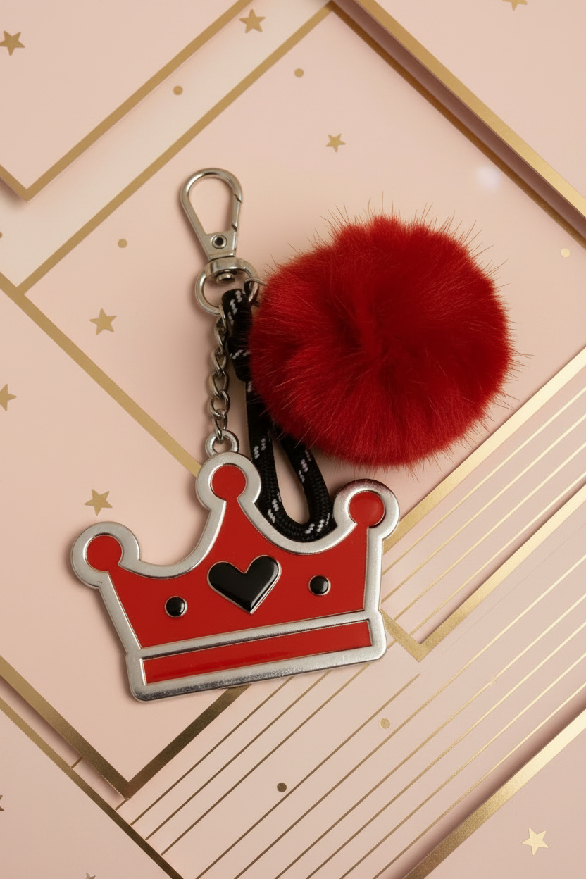 Aeropostale Queen of Hearts Mini Canvas Tote Crossbody Bag Red Cream with Bag Charm