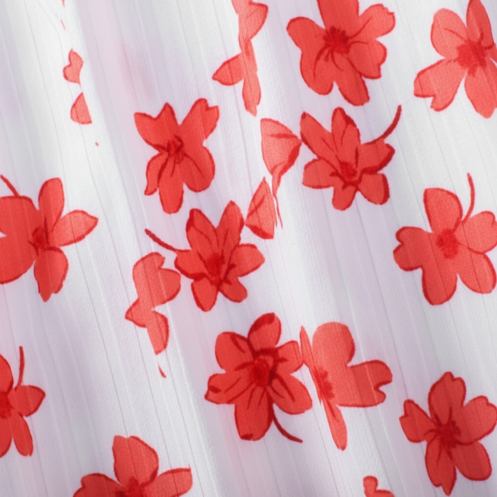 Cherry Blossom Floral Wrap Crop Top Women’s Long Sleeve Tie