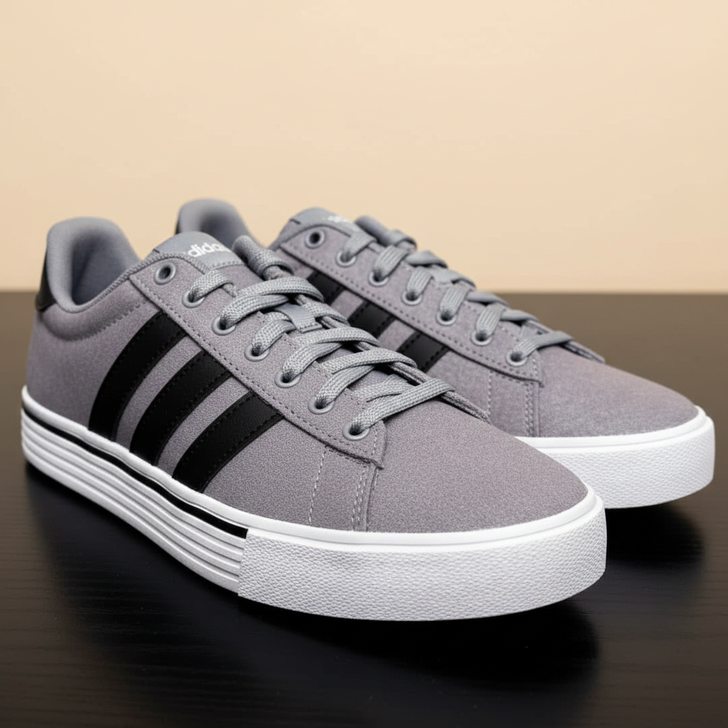 Adidas Daily 4.0 Gray Black Stripe Sneakers Men’s 8 Women’s 9