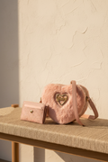Juicy Couture Heart Faux Fur Crossbody Bag Taffy Pink Cardholder Set