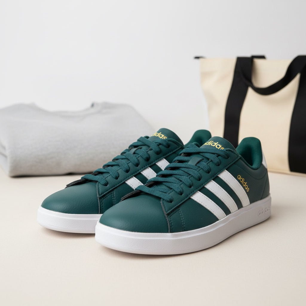 Adidas Grand Court 2.0 Women’s Sneakers Arctic Night Green White Tennis Shoes Trainers