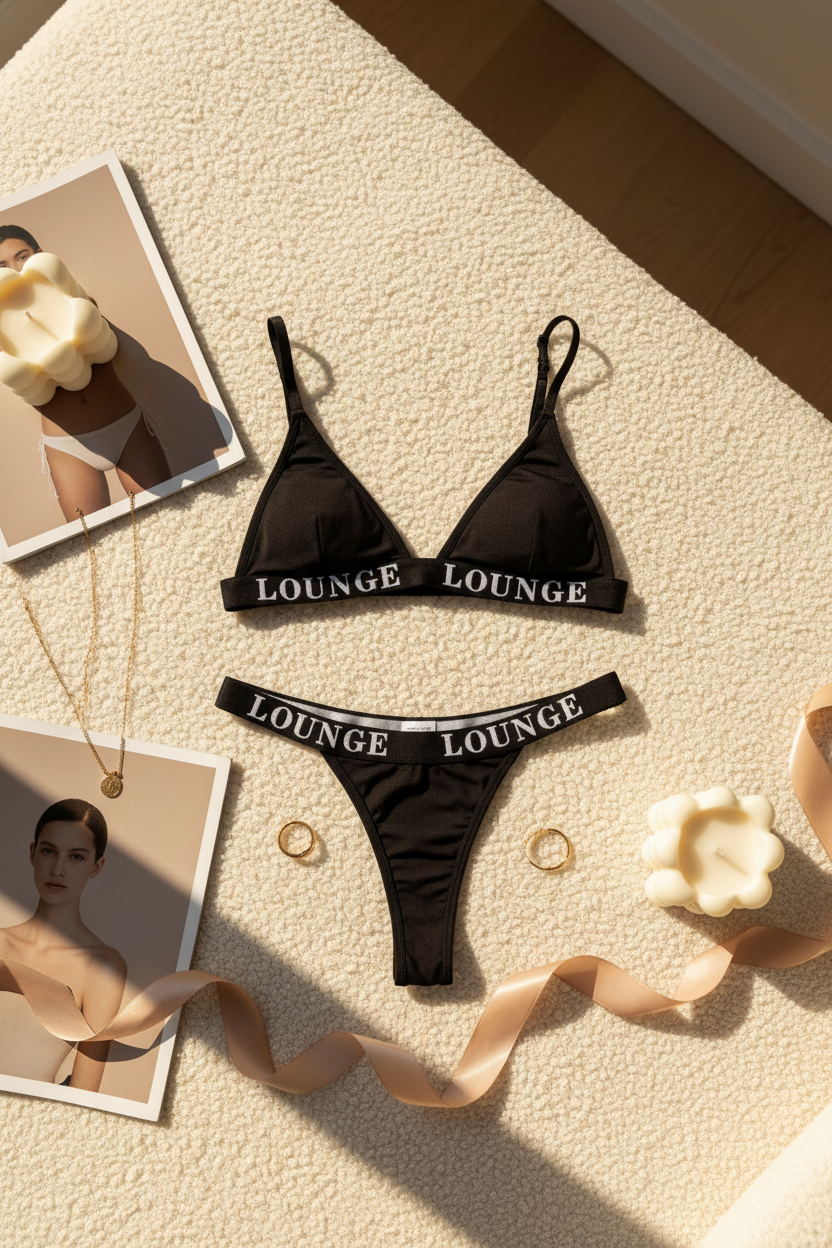 Lounge Triangle Bra & Thong Set