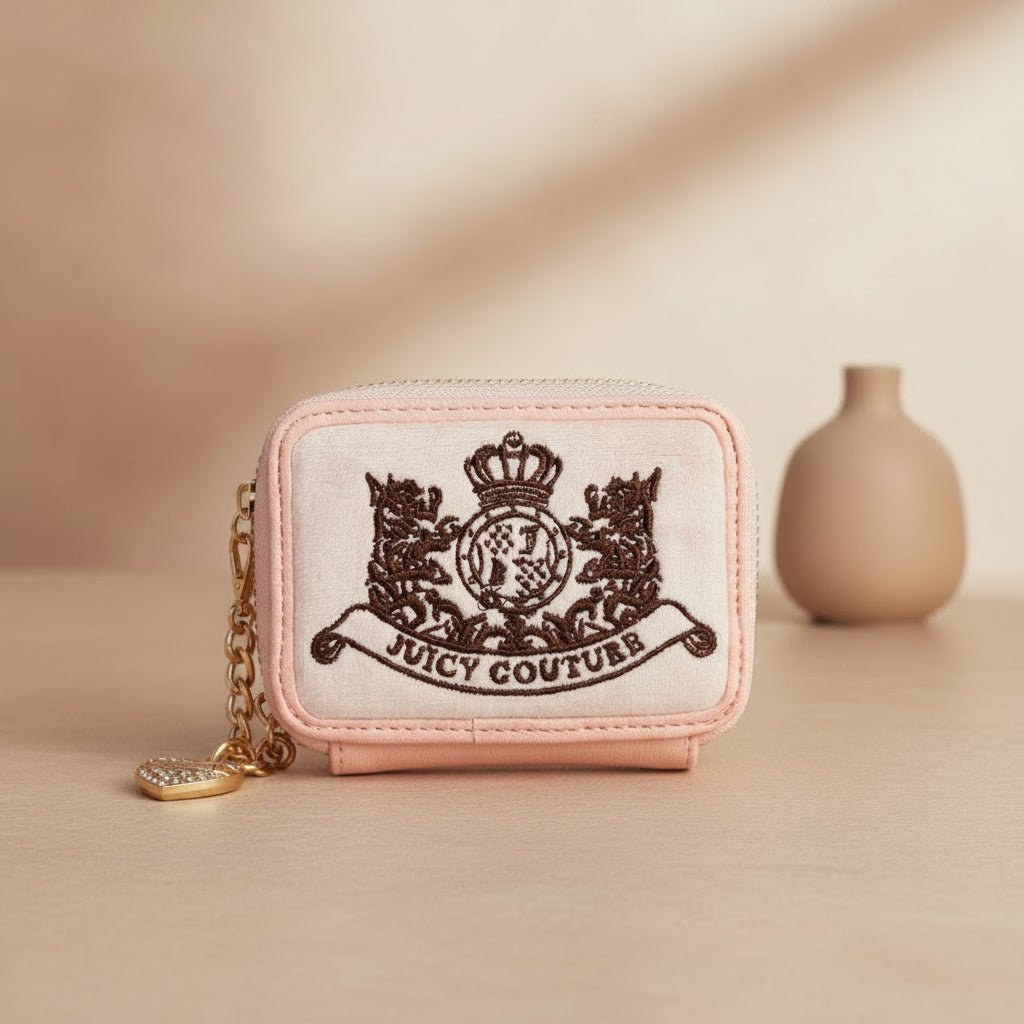Juicy Couture Pink Scottie Dog Zip Coin Purse Wallet