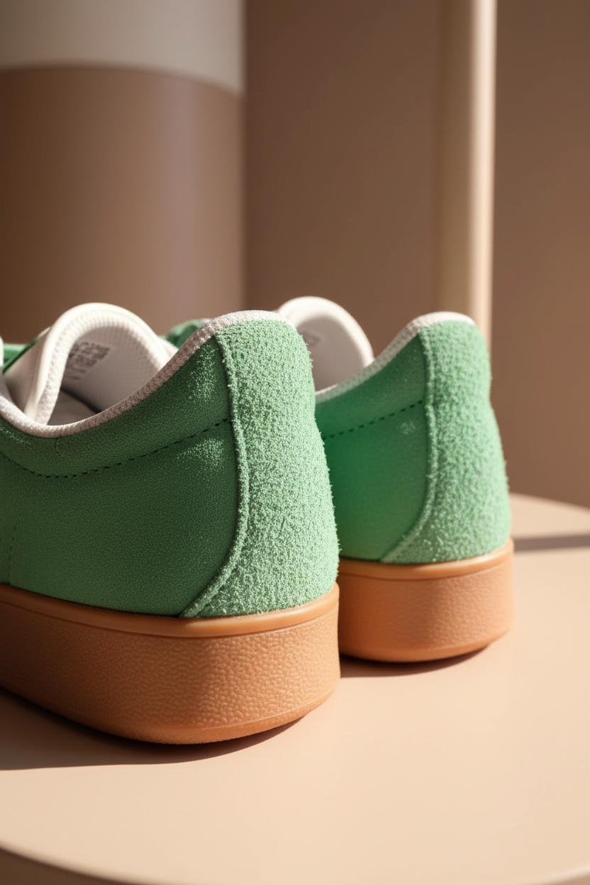 Adidas VL Court 2.0 Green Suede Sneakers Gum Sole 9.5