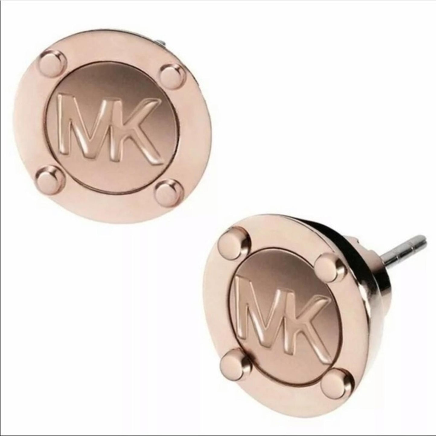 Michael Kors Rose Gold Logo Stud Earrings