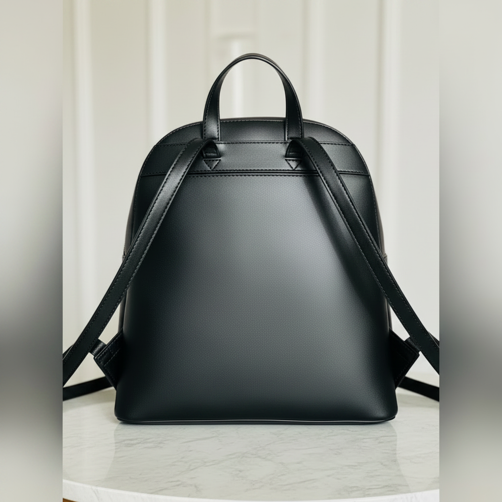 Michael Kors Cindy Large Black Perforated Leather Dome Backpack