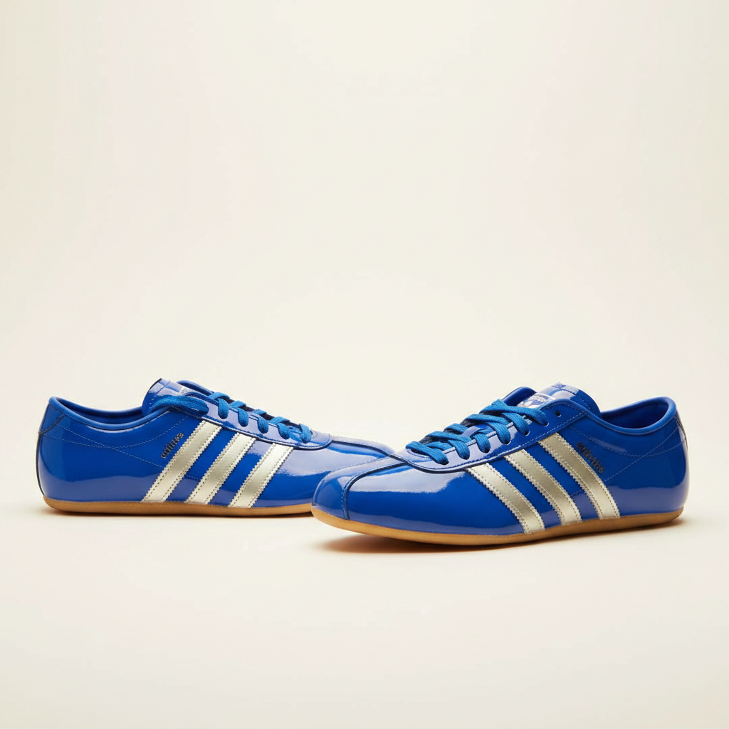 Adidas Tokyo Patent Leather Sneakers Blue & Silver