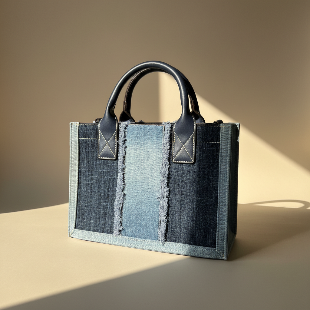 True Religion Patchwork Denim Satchel Bag