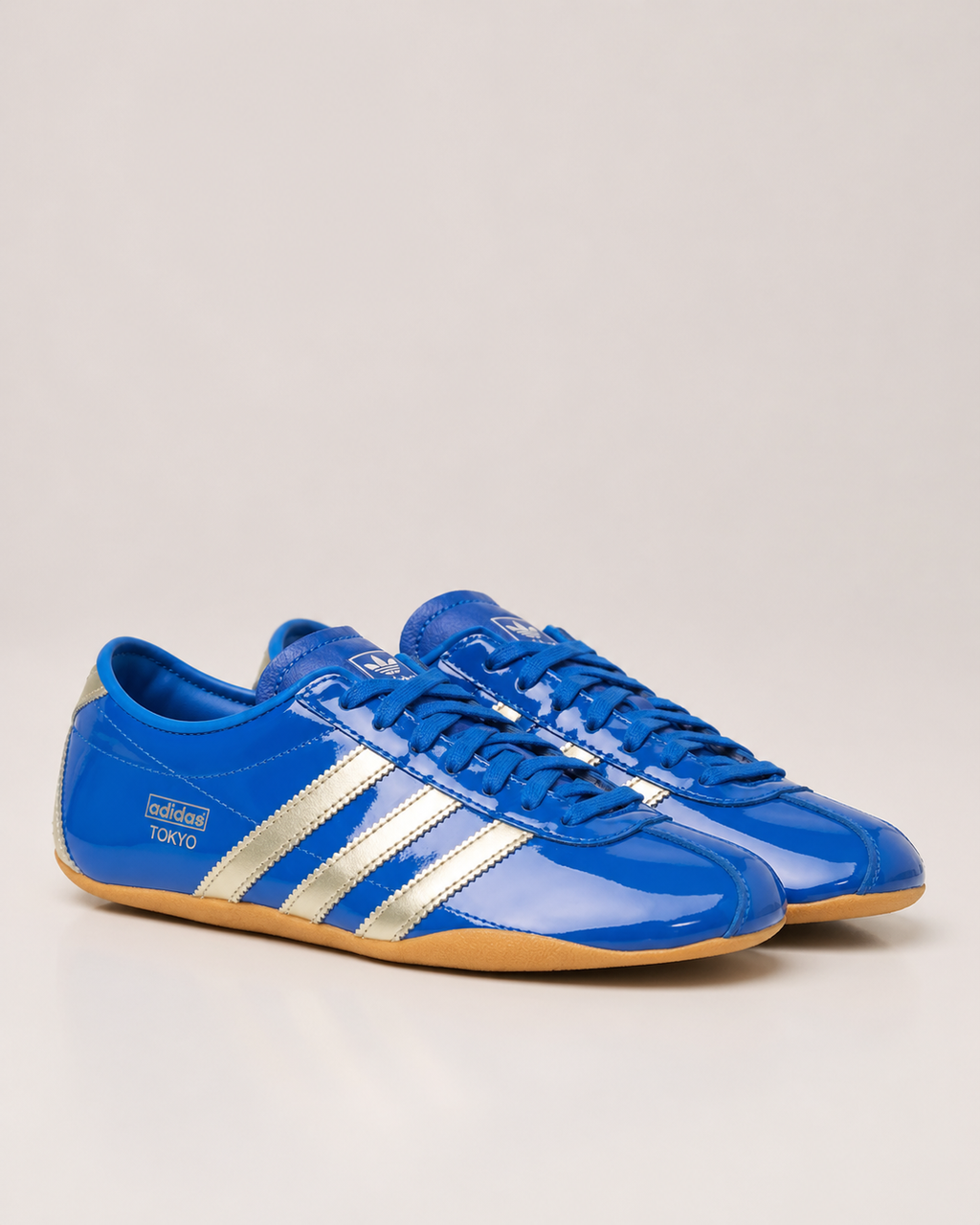 Adidas Tokyo Patent Leather Sneakers Blue & Silver