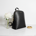 Michael Kors Cindy Large Black Perforated Leather Dome Backpack