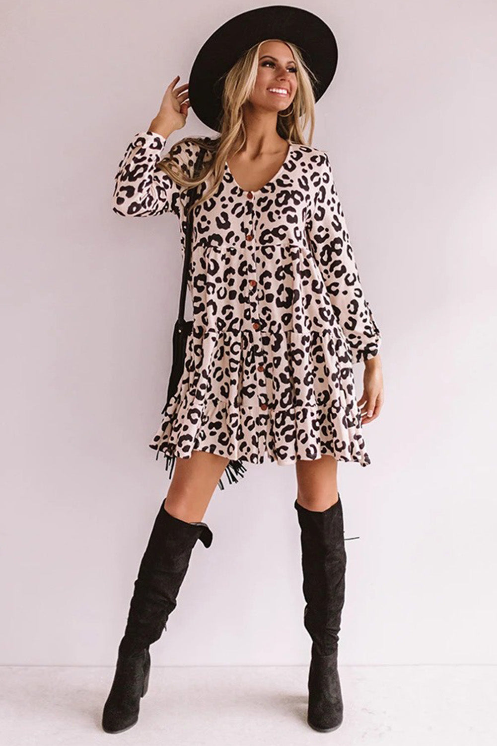 Leopard Babydoll Dress