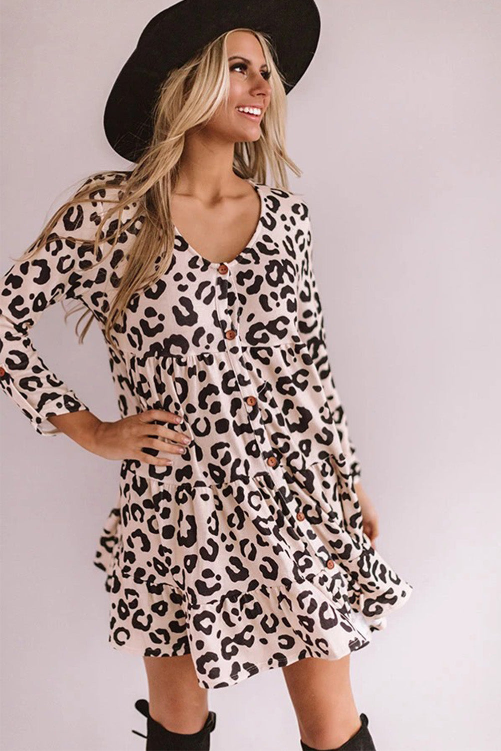 Leopard Babydoll Dress