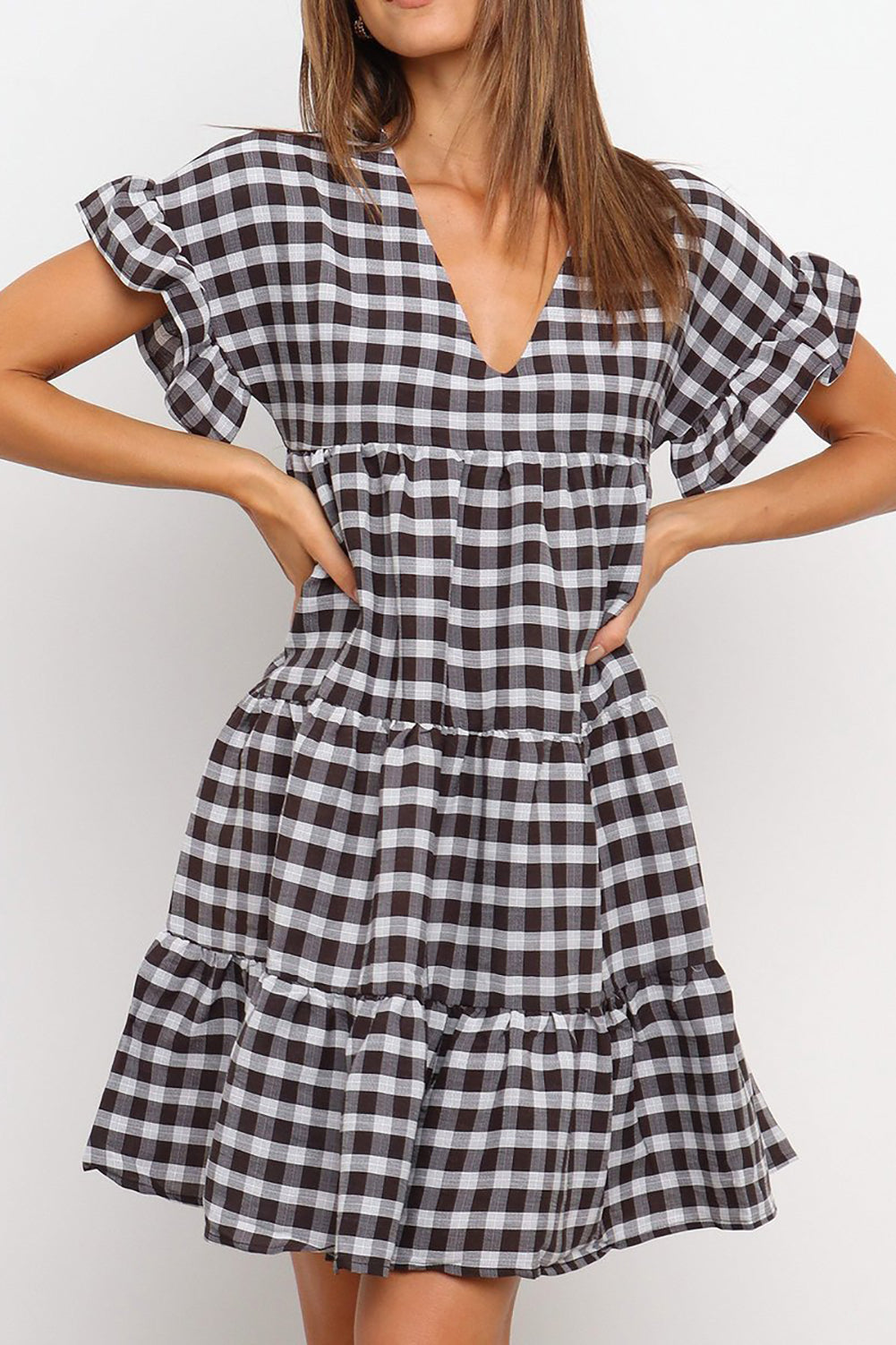 Gingham swing dress