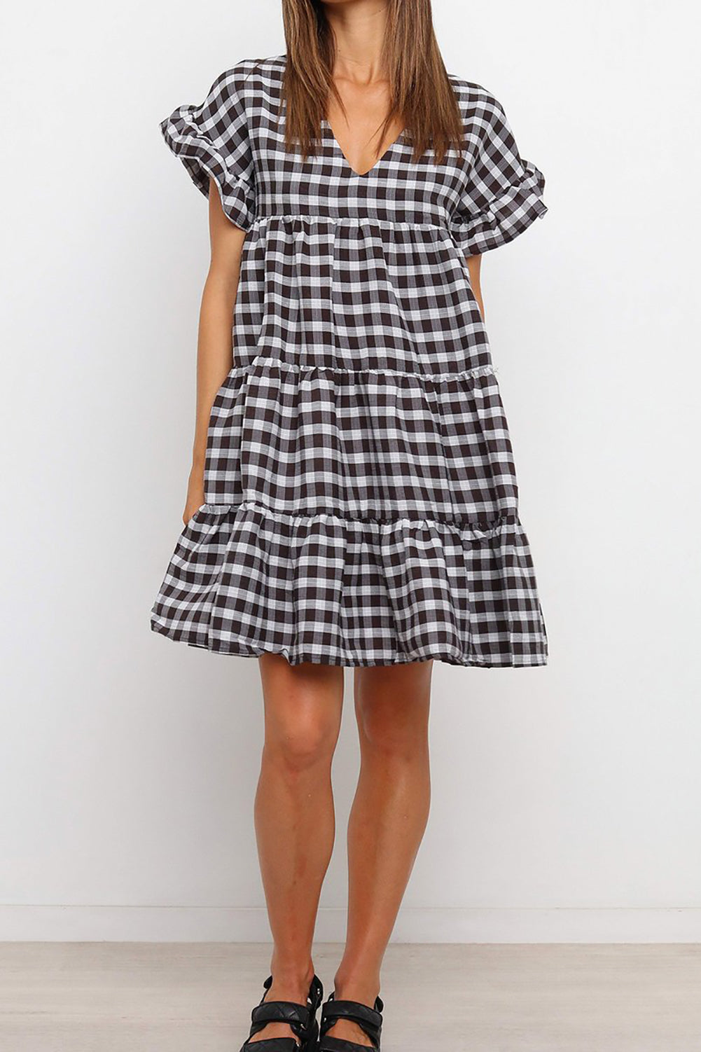 Gingham swing dress