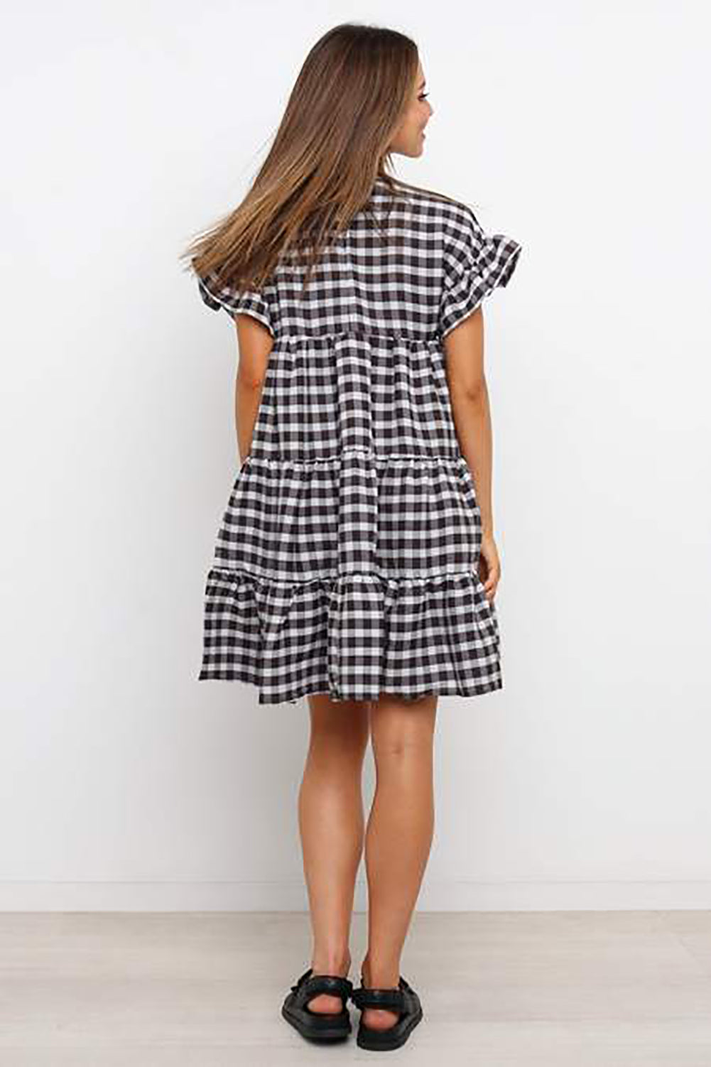 Gingham swing dress